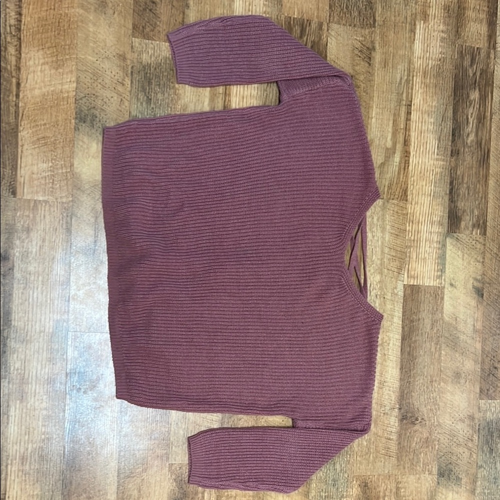 Purple Knit Cardigan Sweater